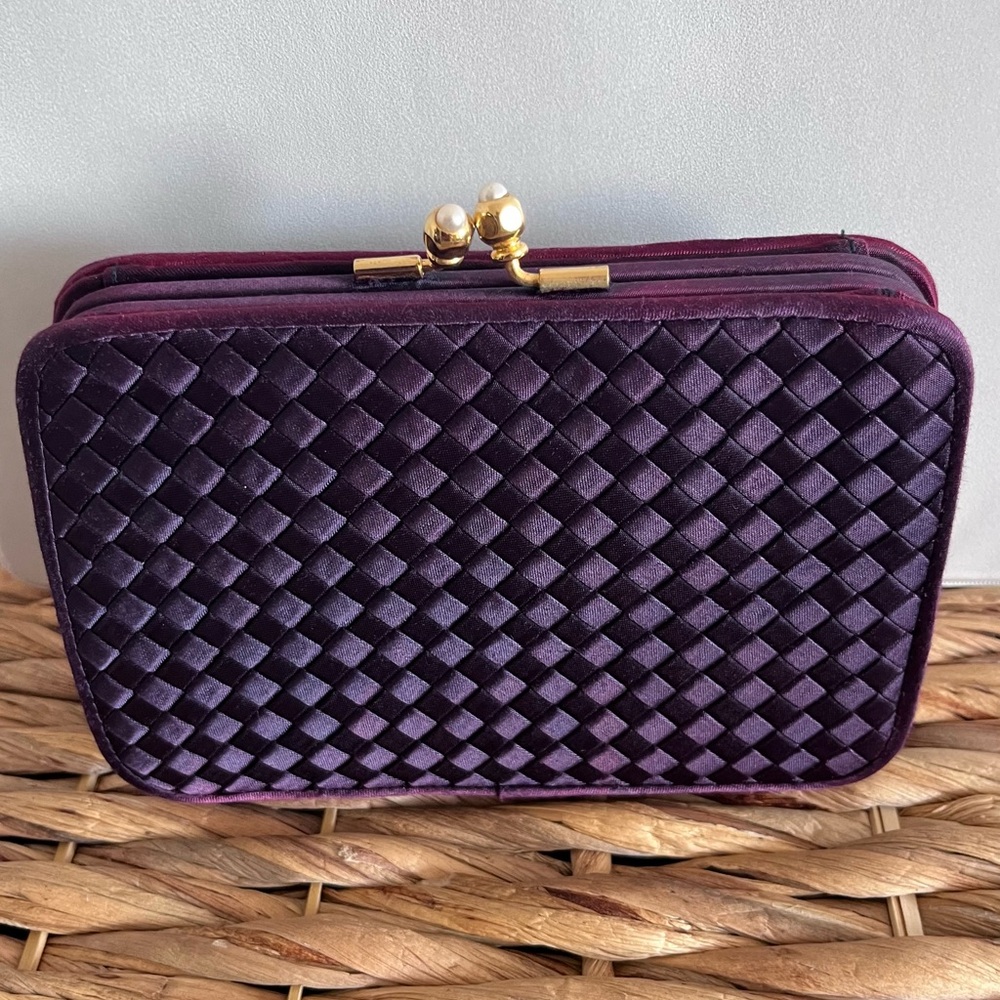 Saks Fifth Avenue Waved Satin evening Clutch